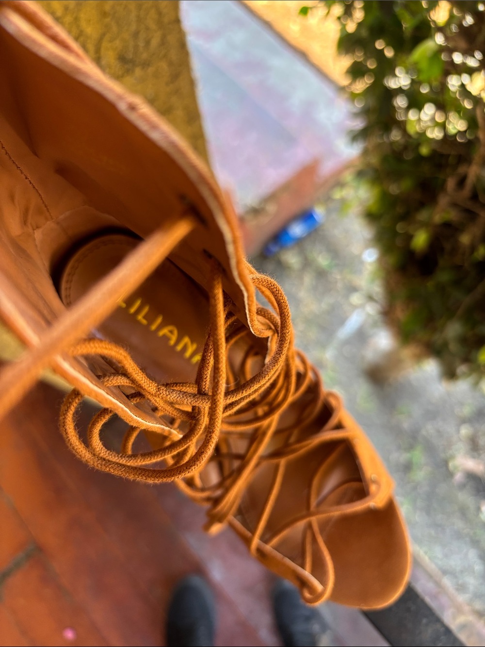 Liliana Lace-Up Heeled Sandals - Cognac Brown